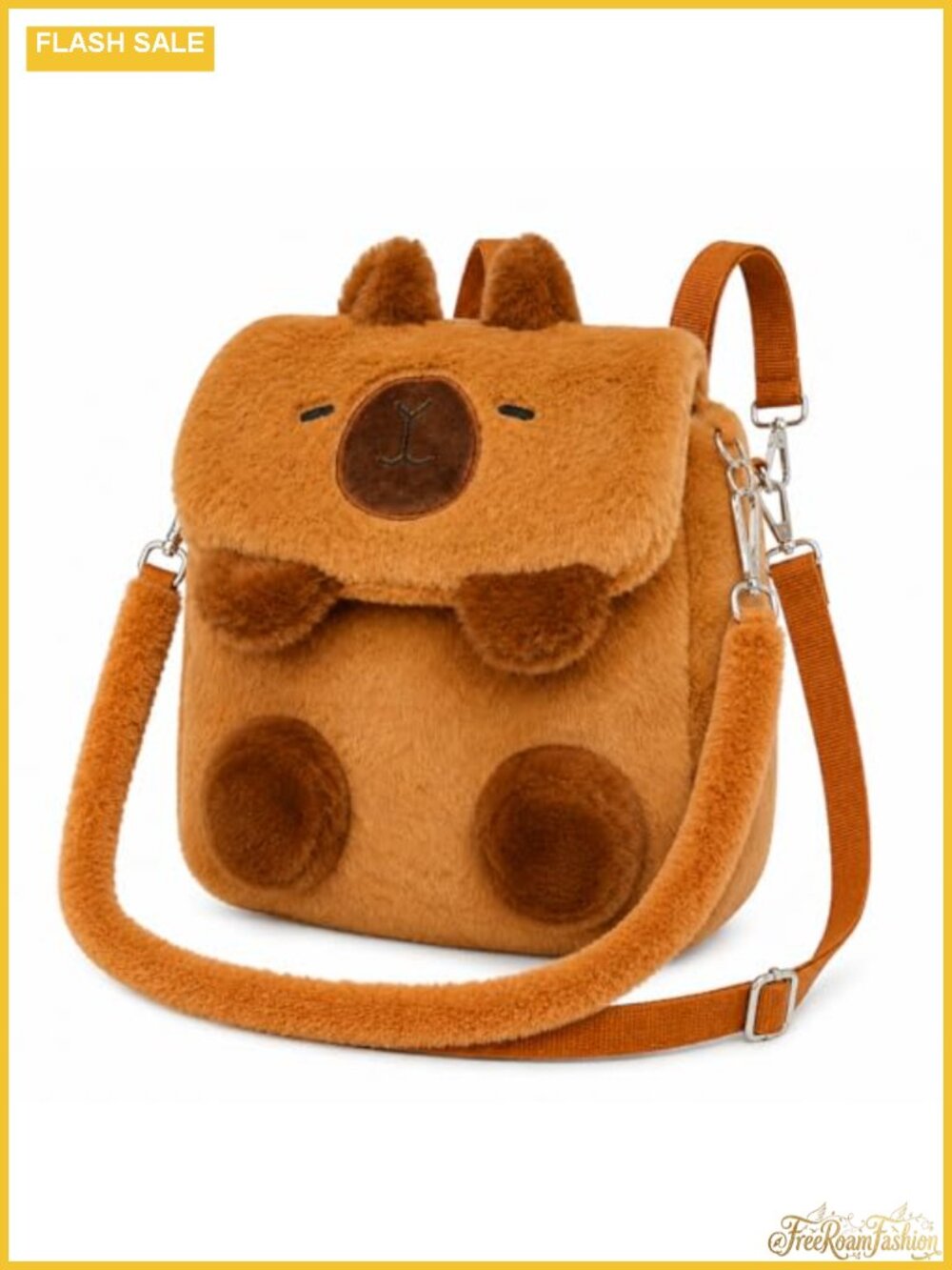 Capybara Plush Crossbody Bag 3-in-1 Convertible Backpack Shoulder Handbag